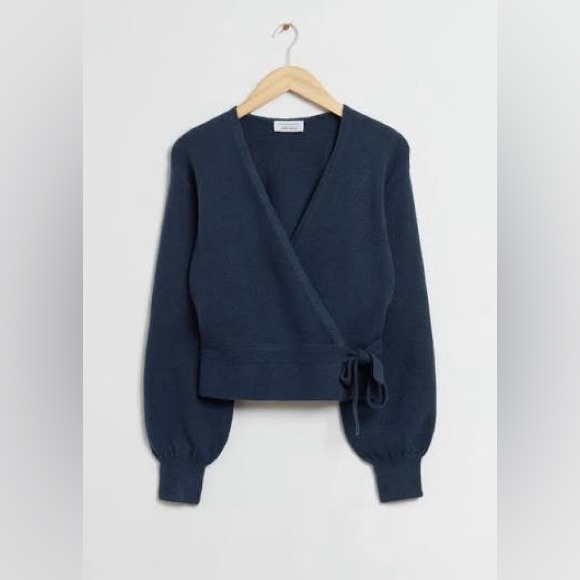 & Other Stories Navy Wrap Cardigan - Picture 1 of 4